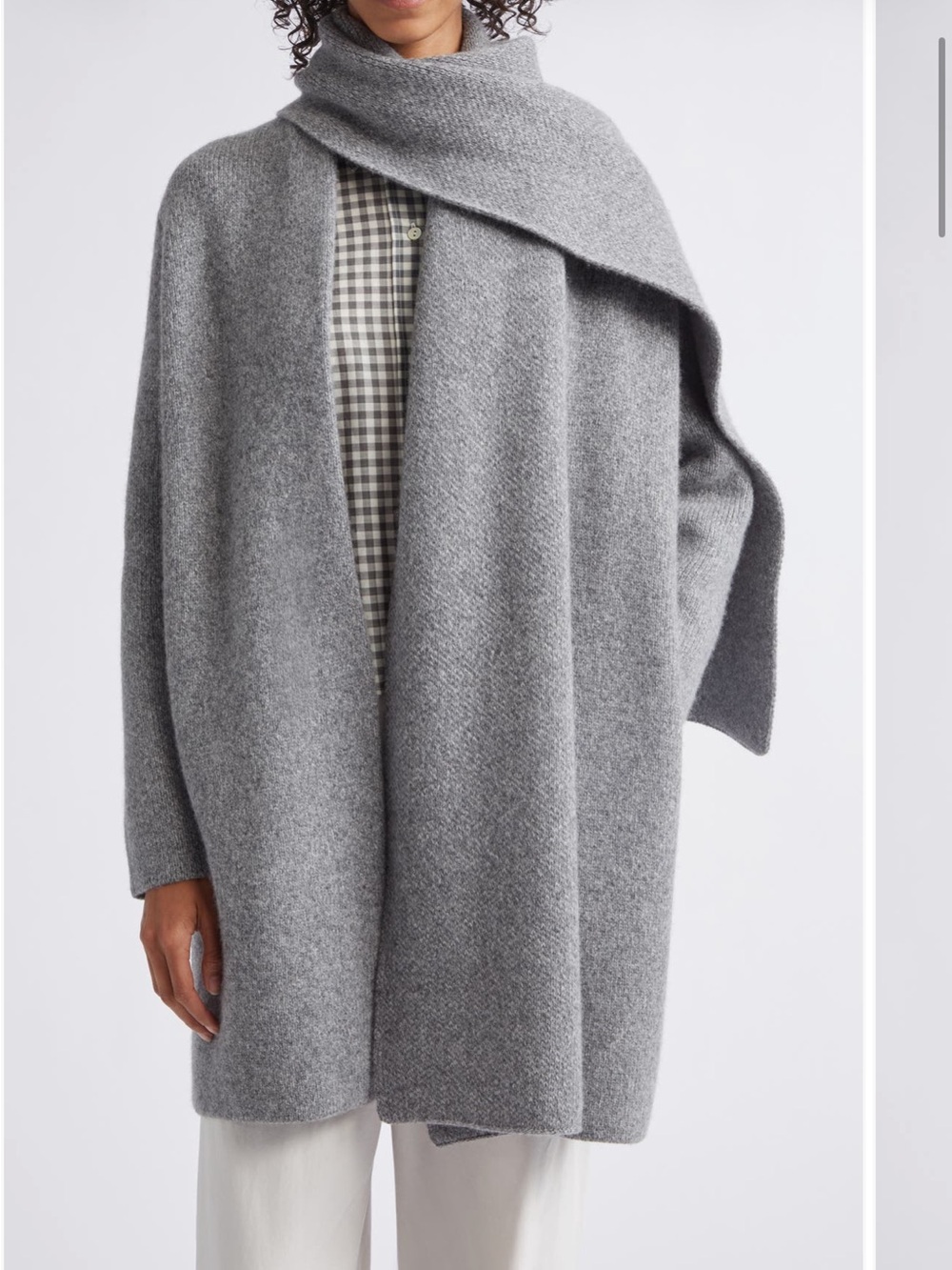 Vince Drape Sweater Coat in Medium Heather Grey